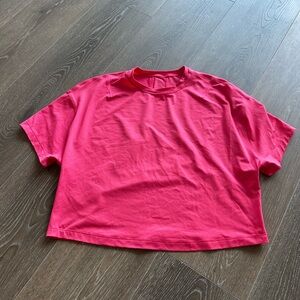 Lululemon Vibrant Pink Cropped Vented T-Shirt